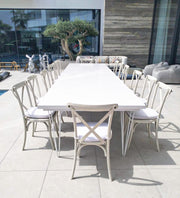 Bistro Cross Back Wooden Chair White | Vintage Luxury Dinning Chair