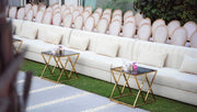 Glenna Armless 3 Seater Sofa Beige | Velvet Tufted Backrest Sofa