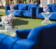 Flora 3 Seater Velvet Sofa Blue | Luxurious Velvet Sofa