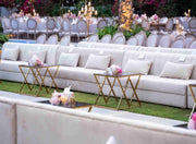 Glenna Armless 3 Seater Sofa Beige | Velvet Tufted Backrest Sofa