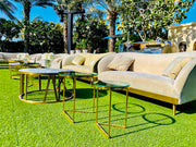 Chloe 3 Seaters Sofa Velvet Gold | Gold Accents Sofa | Modern Luxury Event Sofa