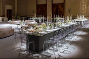 Le Minou Regal Glass Dining Table Box - Grey | Rectangular Tempered Glass Top Dinning Table