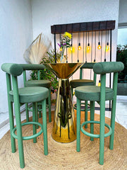 Fat Bar Stool Green | Olive Green Velvet Bar Stool