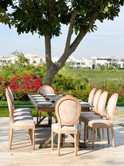 Trestle Dark Dinging Table | Dinning Table with X-Shaped Legs | Classic Dinning Table