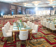 Gold Rectangular Mirror Top Table | Luxury Event Dinning Table