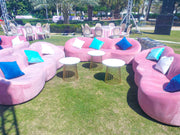 Pumpkin 3 Seaters Sofa Pink Velvet