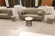 Modern Grey 3 Seater Sofa Velvet