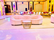 Pumpkin 3 Seaters Sofa Pink Velvet