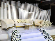 Chloe 3 Seaters Sofa Velvet Gold | Gold Accents Sofa | Modern Luxury Event Sofa