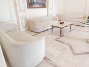 Tuxedo 3 Seater Wood Velvet Sofa | Beige Velvet Sofa