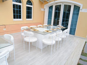 Audrey Dining Chair White Tidy Fabric | Upscale Dining Chair | Boucle Fabric Dinning