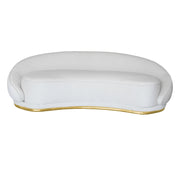Abracci Beige Velvet sofa with gold trim on a white background