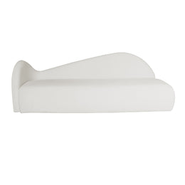 Beige sofa with a modern design on a white background
