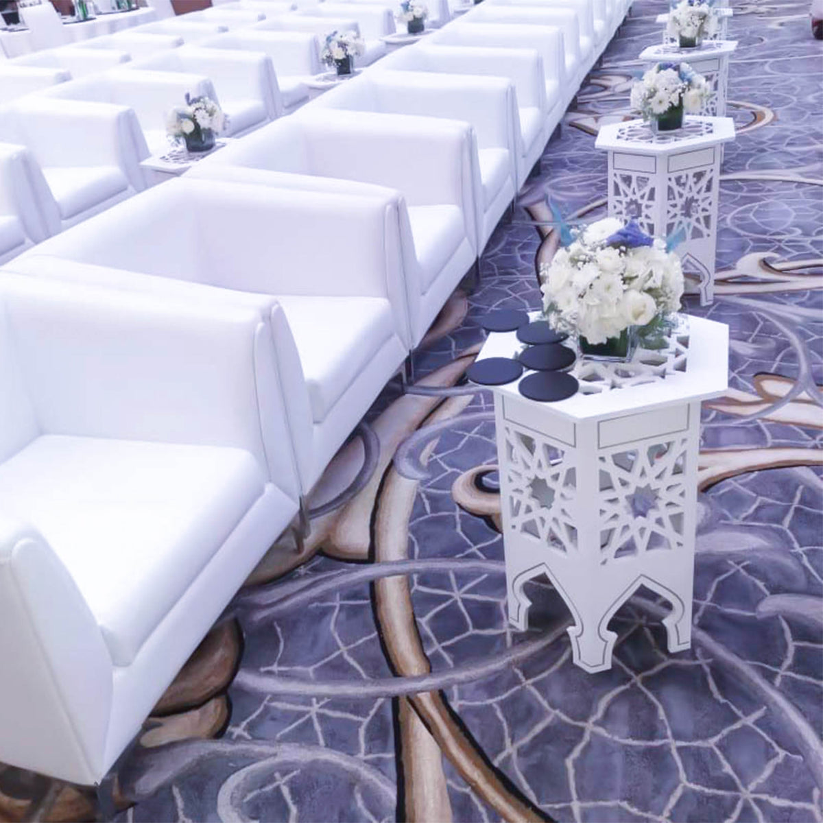 White Arabic Coffee Table | Traditional White Arabic Table | Elegant M ...