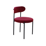 Red chair with black legs on a white background