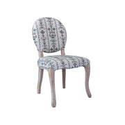 Floral-patterned chair on a white background