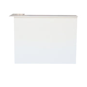 White reception desk on a white background