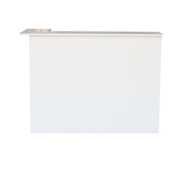 White reception desk on a white background