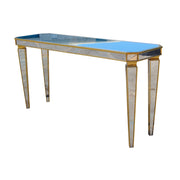 Bar/Perfume Silver Rectangular Mirror Top Table | Silver Mirror Top Cocktail Table