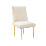 Beige chair with gold legs on a white background