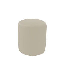 Beige cylindrical stool on a white background