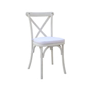 Bistro Cross Back Wooden Chair White | Vintage Luxury Dinning Chair