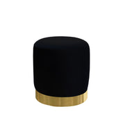 Ottoman Velvet Pouf Black | Smart Style Round Velvet Pouf
