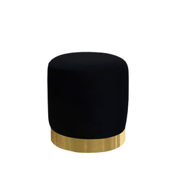 Ottoman Velvet Pouf Black | Smart Style Round Velvet Pouf