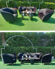 Chloe Black Velvet 3 Seater Sofa | Modern Comfy Couch | Black Velvet Sofa