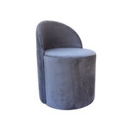 Cavoli Swivel Grey Pouf | Grey Velvet Ottoman Pouf With Backrest