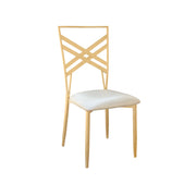 Chameleon Chair Gold | Chair with Golden Frame | Versatile X- Back on Backrest | Shiny Gold Finish Chair