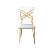 Chameleon Chair Gold | Chair with Golden Frame | Versatile X- Back on Backrest | Shiny Gold Finish Chair