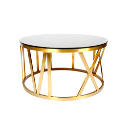 Coffee Table HA316 | Gold Frame with Glass Top | Elegant Coffee Table