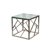 Coffee Table Silver | Silver Glass Top Coffee Table | Modern Luxury Coffee Table | Silver Finish Coffee Table