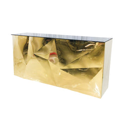 Diamond Bar Gold - Stylish Reflection Bar | Glass Top Counter