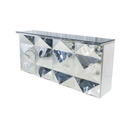 Diamond Bar Silver - Stainless Steel | Mirror Glass Bar Counter