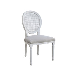 Dior White Painting Rattan Wood Chair | Traditional Classic Dinning chair