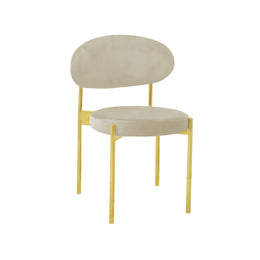 Beige chair with yellow legs on a white background