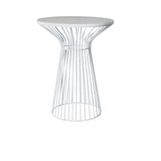 White wireframe cake table on a white background