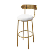 Gold Barstool - Backrest High Stool | Cocktail Chair | Opulent Stool