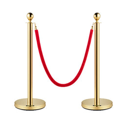 Golden Pole and Rope - Queue Pole | Red Carpet Rope Barrier