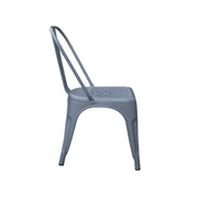 Gray metallic chair on a white background