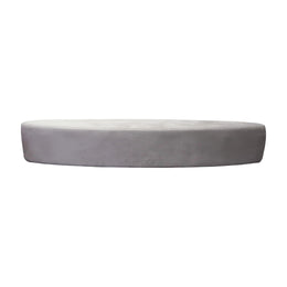 Gray oval cushion bench on a white background