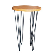 Hairpin Round Cocktail Table | Wooden Top Cocktail Table