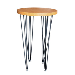 Hairpin Round Cocktail Table | Wooden Top Cocktail Table