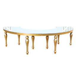 Gold and glass Dinning table on a white background