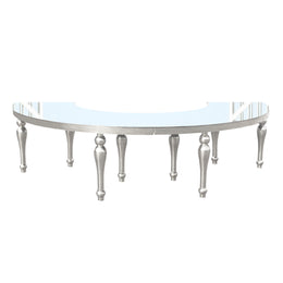 Silver Halfmoon Mirror Top Table | Modern Chic Event Dinning Table