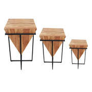 Inverted Pyramid Wooden Side Table | Stylish Side Tables