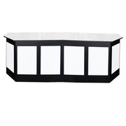 Black and white rectangular table with a glossy finish on a white background