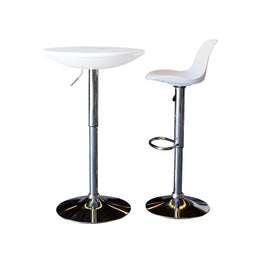Pamplona White Cocktail Table - Acrylic Table | Adjustable